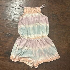Tie dye romper, size medium, girls 8-10